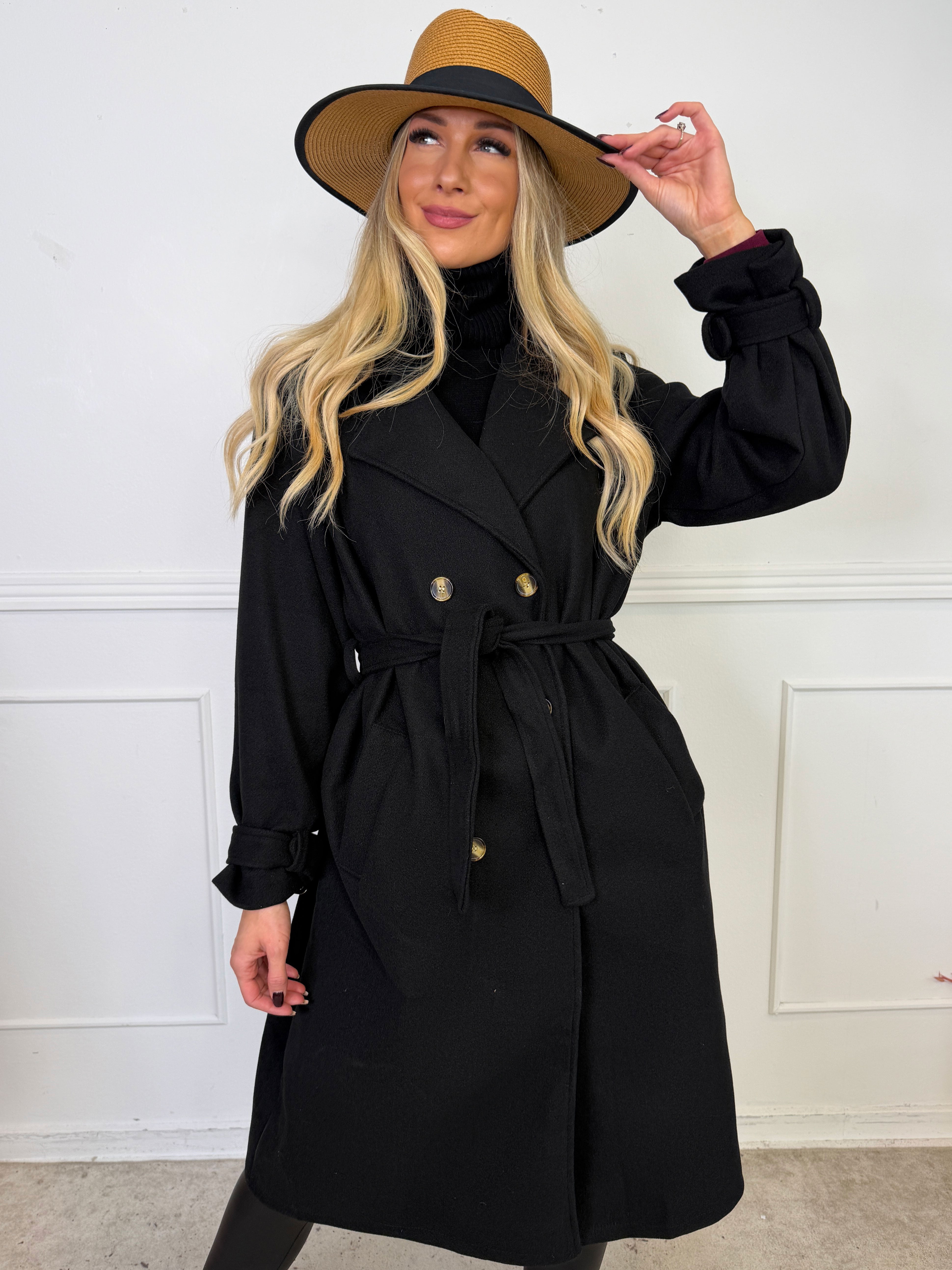 Sharpay Coat - Plus size trenchcoat med bindebånd